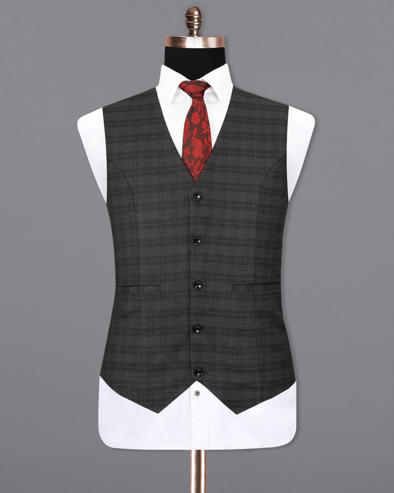 Iridium Grey Subtle Plaid Waistcoat