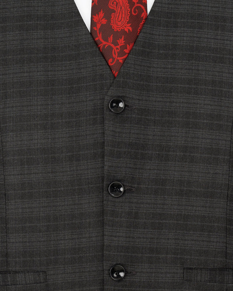 Iridium Grey Subtle Plaid Waistcoat