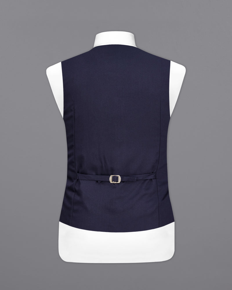 Navy Wool Blend  Waistcoat