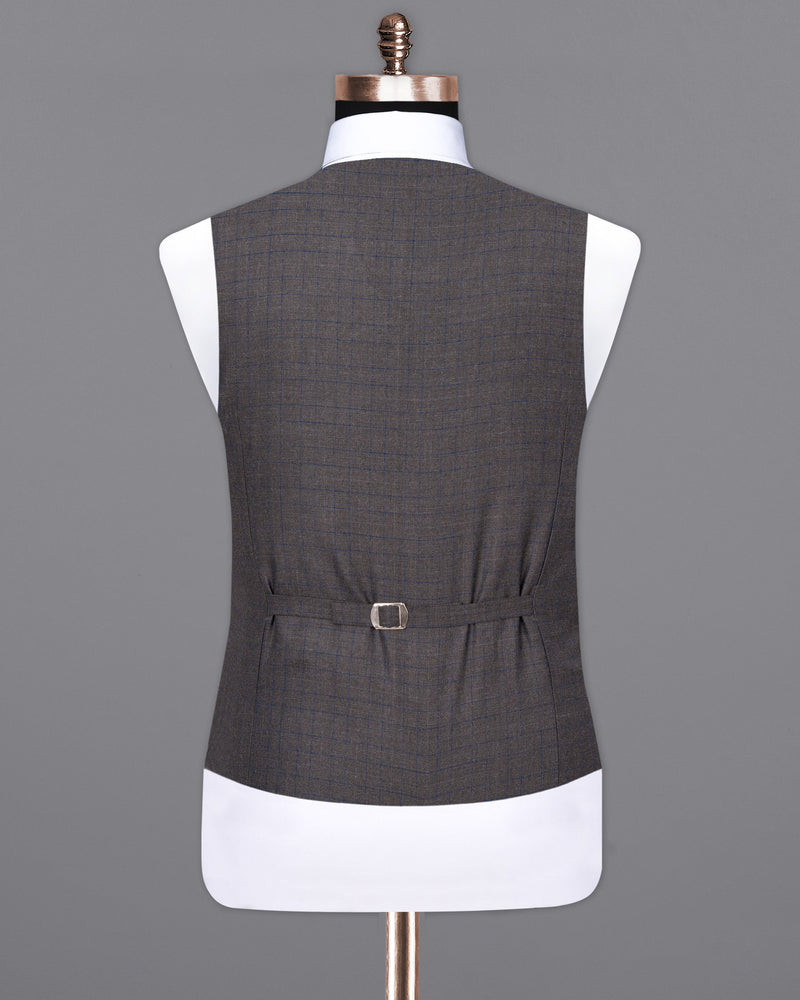 Tundora Gray And Downriver blue Plaid Waistcoat V1839-36, V1839-38, V1839-40, V1839-42, V1839-44, V1839-46, V1839-48, V1839-50, V1839-52, V1839-54, V1839-56, V1839-58, V1839-60