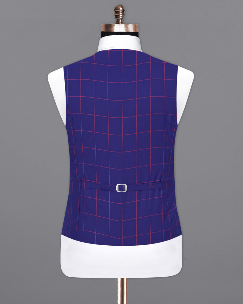 Minsk Blue Plaid Waistcoat