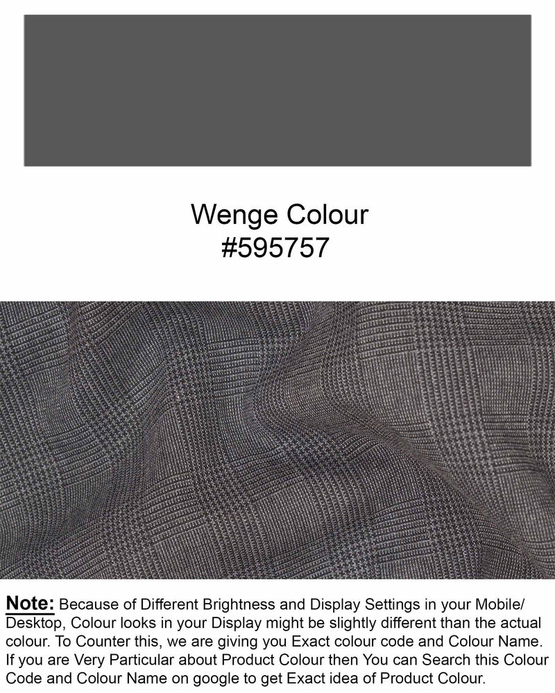 Wenge Gray Subtle Plaid Waistcoat V1844-36, V1844-38, V1844-40, V1844-42, V1844-44, V1844-46, V1844-48, V1844-50, V1844-52, V1844-54, V1844-56, V1844-58, V1844-60