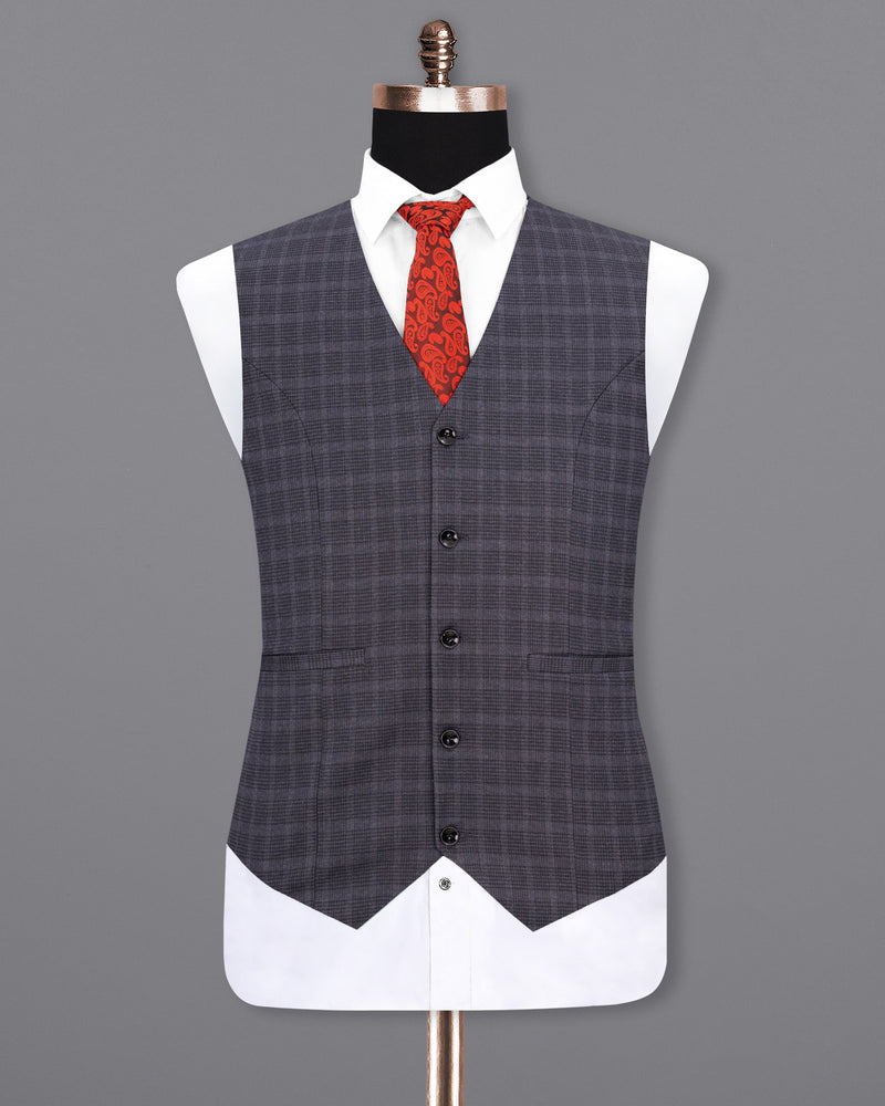 Gravel Gray Plaid Waistcoat