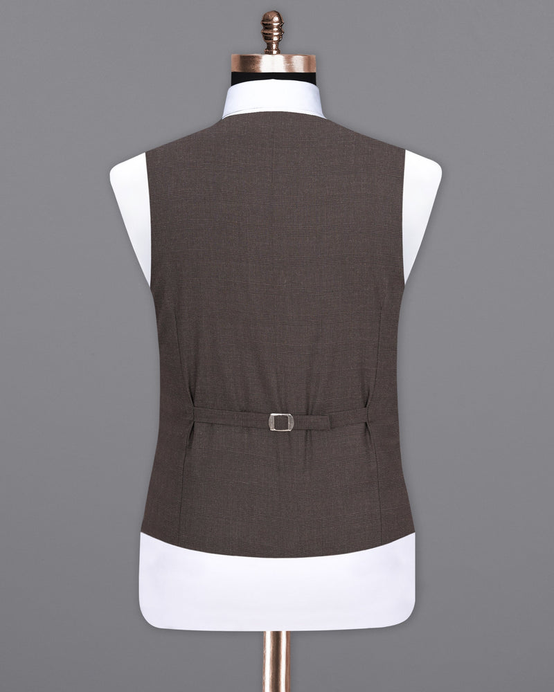 Tundora Brown Plaid Waistcoat V1852-36, V1852-38, V1852-40, V1852-42, V1852-44, V1852-46, V1852-48, V1852-50, V1852-52, V1852-54, V1852-56, V1852-58, V1852-60