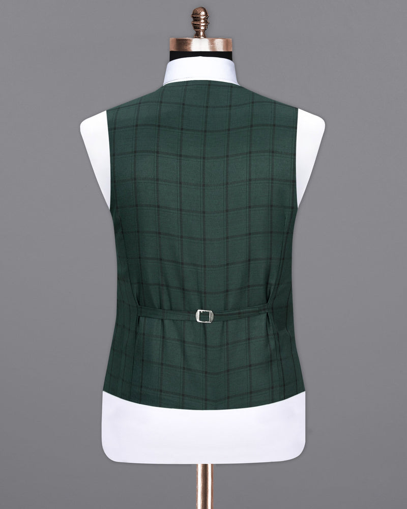 Plantation Green Windowpane Waistcoat V1858-36, V1858-38, V1858-40, V1858-42, V1858-44, V1858-46, V1858-48, V1858-50, V1858-52, V1858-54, V1858-56, V1858-58, V1858-60