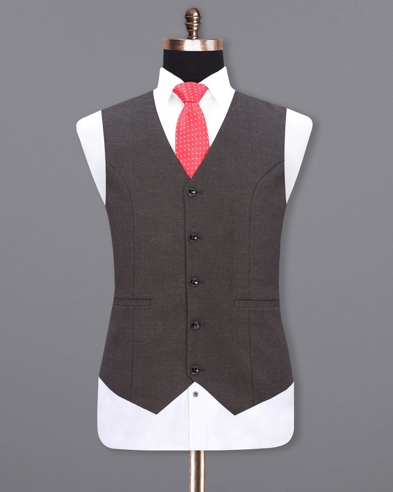 Iridium Gray Textured Waistcoat