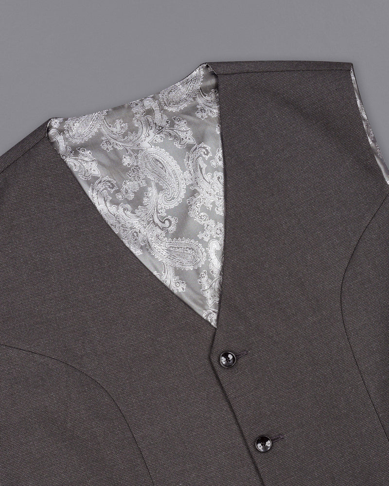 Iridium Gray Textured Waistcoat