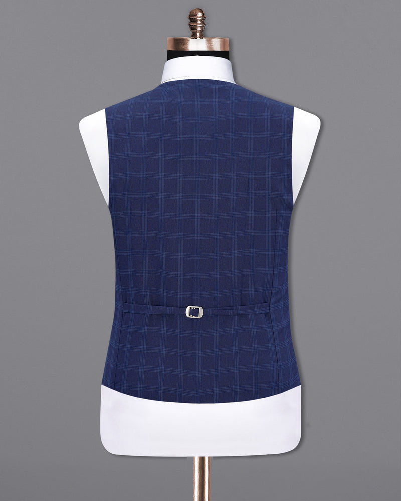 Tuna Blue Plaid Waistcoat V1878-36, V1878-38, V1878-40, V1878-42, V1878-44, V1878-46, V1878-48, V1878-50, V1878-52, V1878-54, V1878-56, V1878-58, V1878-60