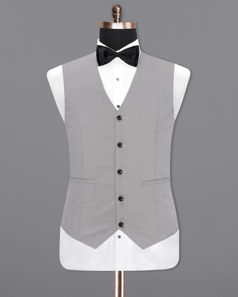 Ghost Grey Textured Waistcoat