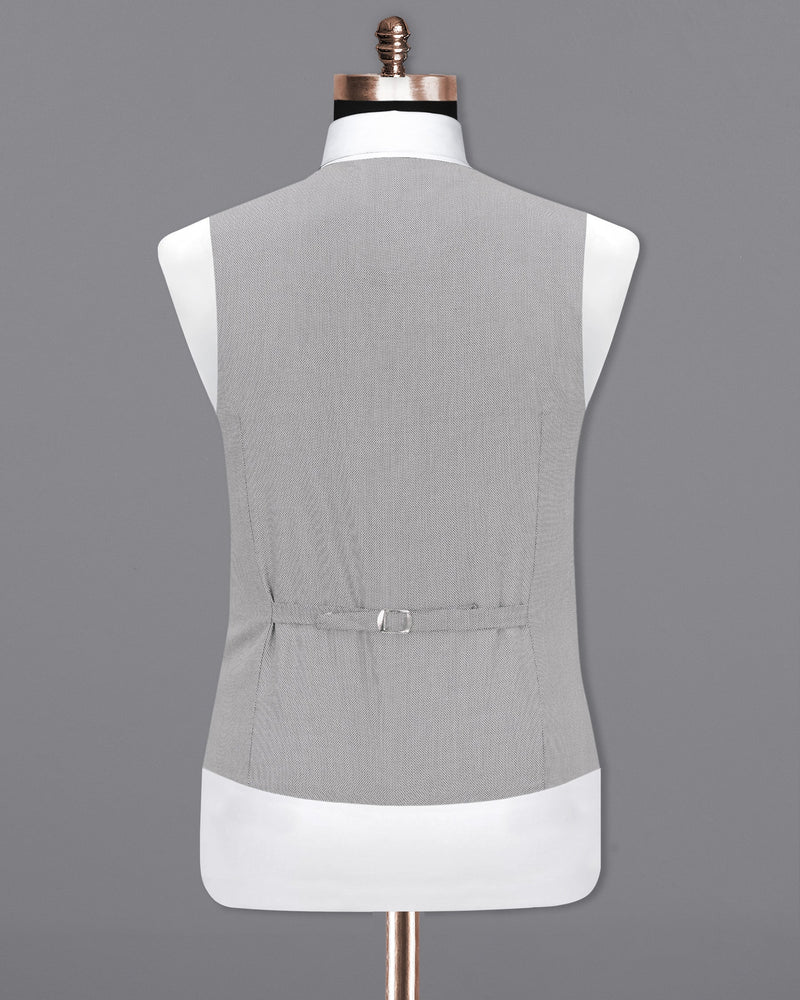 Ghost Grey Textured Waistcoat