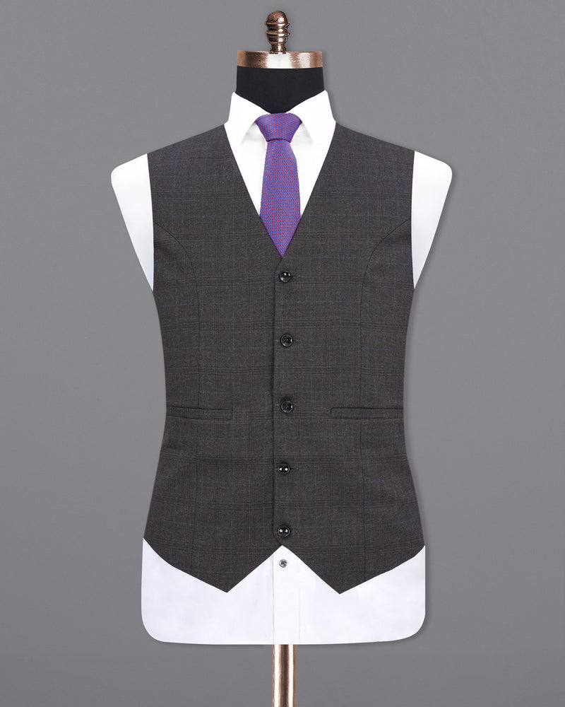 lridium with metallic Plaid Waistcoat