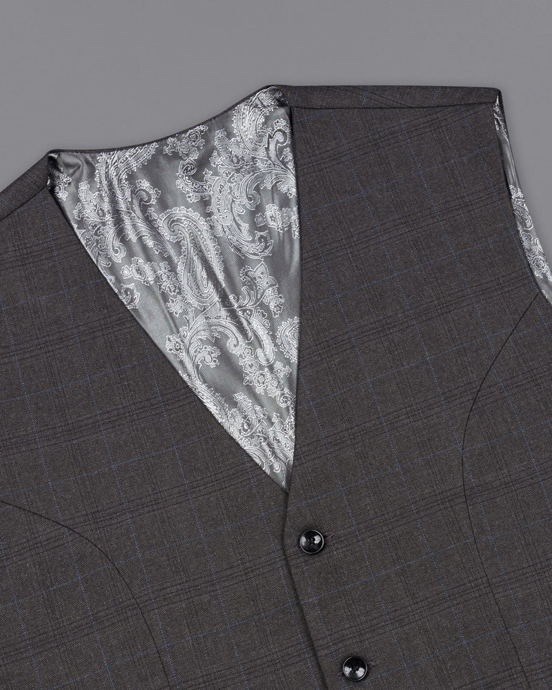 lridium with metallic Plaid Waistcoat