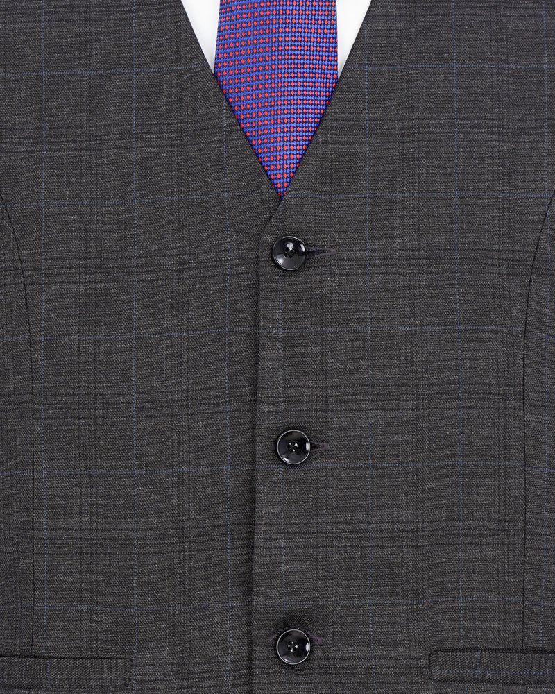 lridium with metallic Plaid Waistcoat