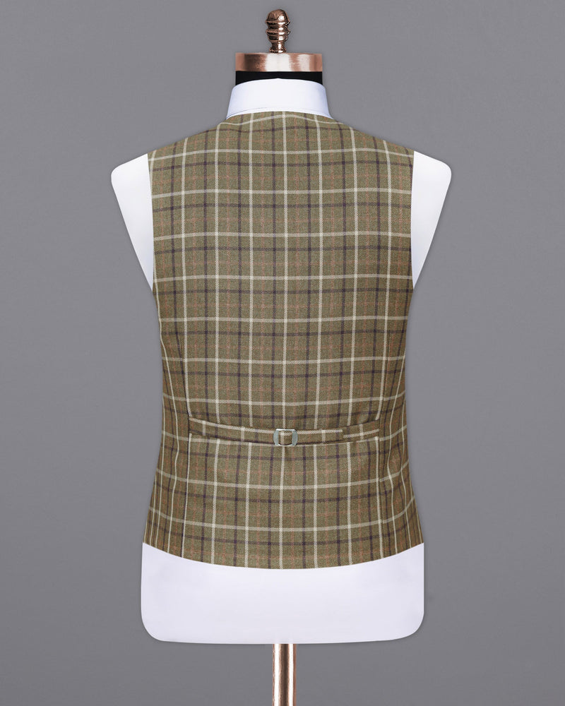 Sandstone Brown Plaid Waistcoat V1886-36, V1886-38, V1886-40, V1886-42, V1886-44, V1886-46, V1886-48, V1886-50, V1886-52, V1886-54, V1886-56, V1886-58, V1886-60