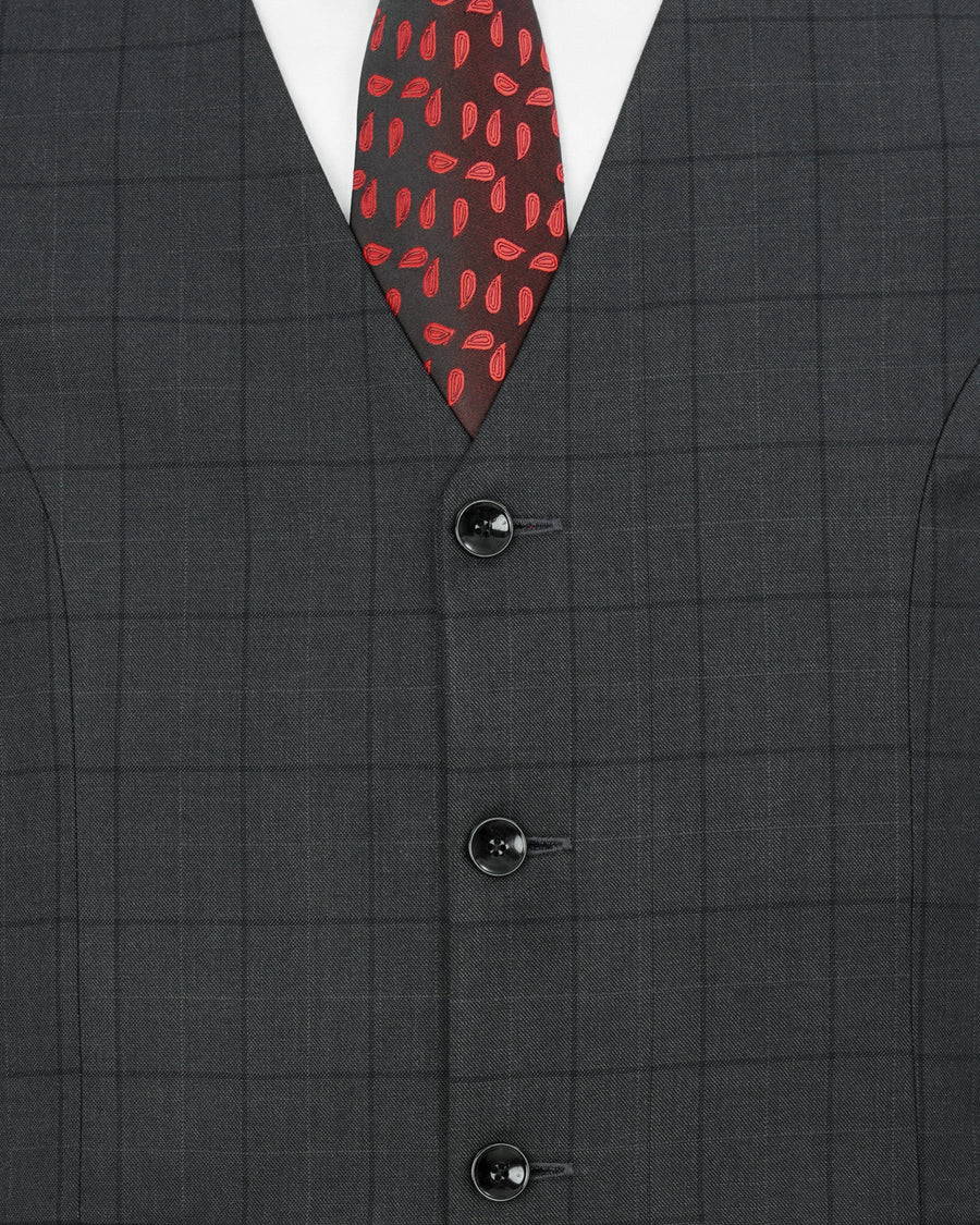 Gravel Grey With Zeus Textured Waistcoat