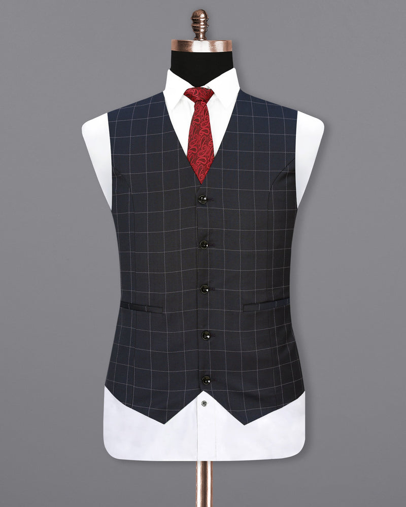 Thunder Blue Solid Waistcoat V1896-36, V1896-38, V1896-40, V1896-42, V1896-44, V1896-46, V1896-48, V1896-50, V1896-52, V1896-54, V1896-56, V1896-58, V1896-60