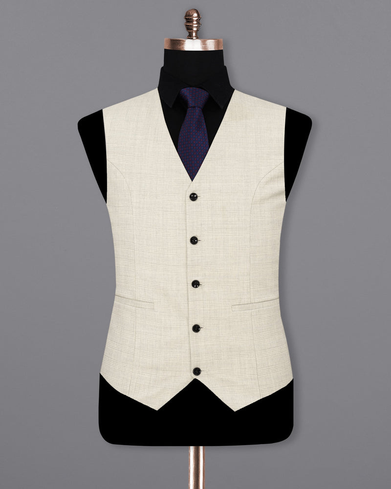 Cararra Brown Plaid Waistcoat