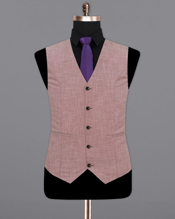 Coral Tree Red Textured Waistcoat