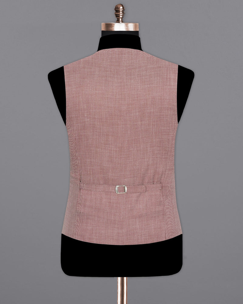 Coral Tree Red Textured Waistcoat