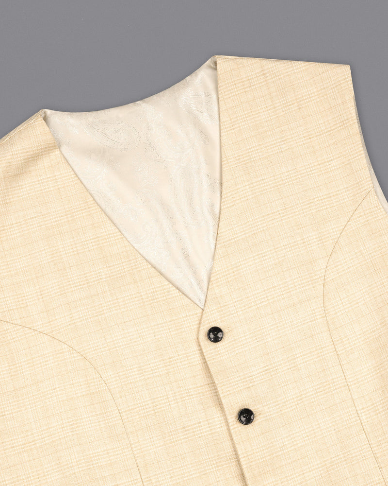 Light Apricot Brown Plaid Waistcoat V1916-36, V1916-38, V1916-40, V1916-42, V1916-44, V1916-46, V1916-48, V1916-50, V1916-52, V1916-54, V1916-56, V1916-58, V1916-60