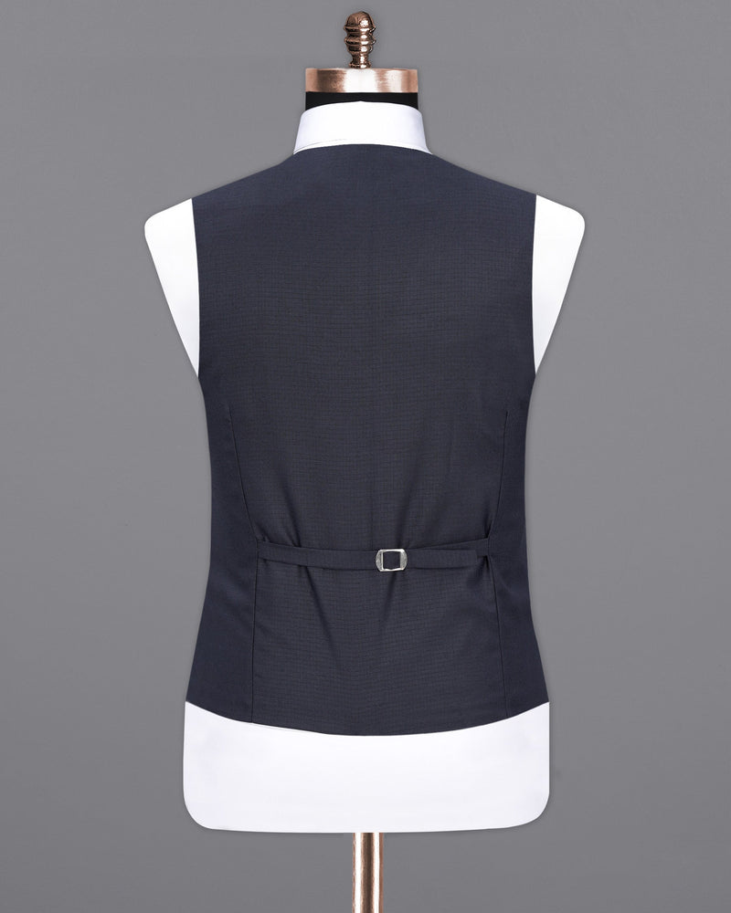 Bleached Cedar Blue Textured Waistcoat