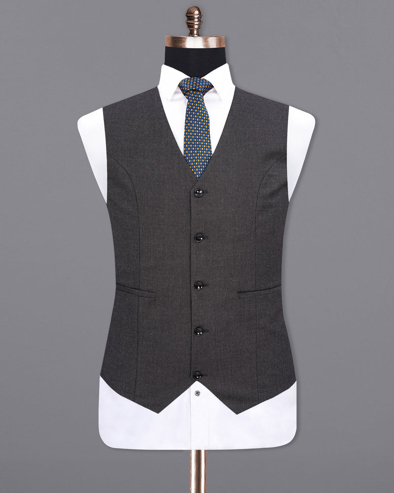 Baltic Sea Grey Textured Waistcoat