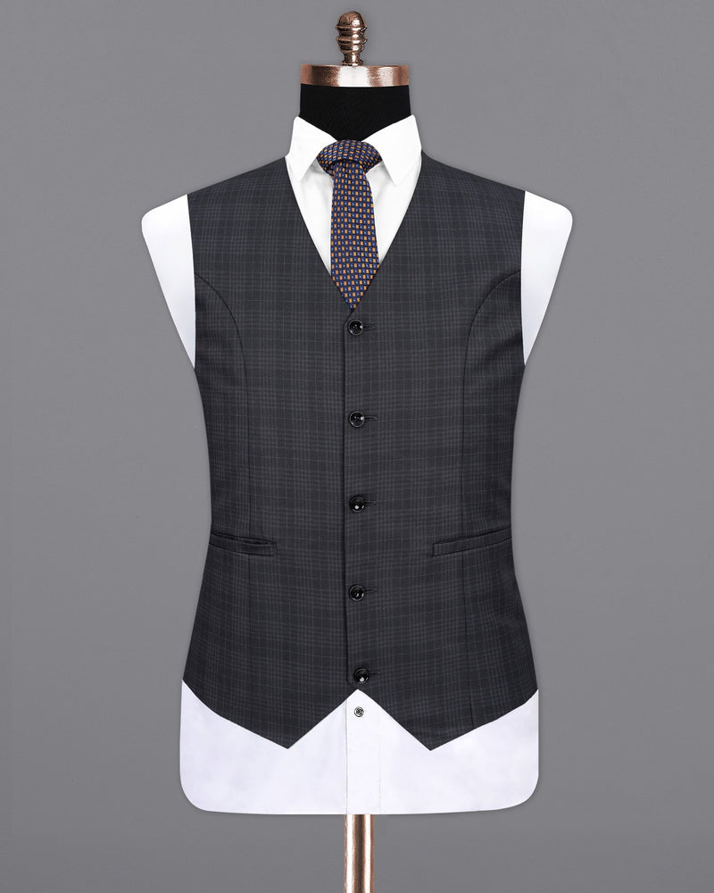 Rangoon Black Plaid Waistcoat V1926-36, V1926-38, V1926-40, V1926-42, V1926-44, V1926-46, V1926-48, V1926-50, V1926-52, V1926-54, V1926-56, V1926-58, V1926-60