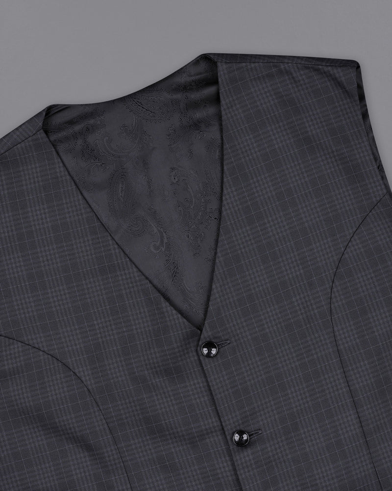 Rangoon Black Plaid Waistcoat V1926-36, V1926-38, V1926-40, V1926-42, V1926-44, V1926-46, V1926-48, V1926-50, V1926-52, V1926-54, V1926-56, V1926-58, V1926-60