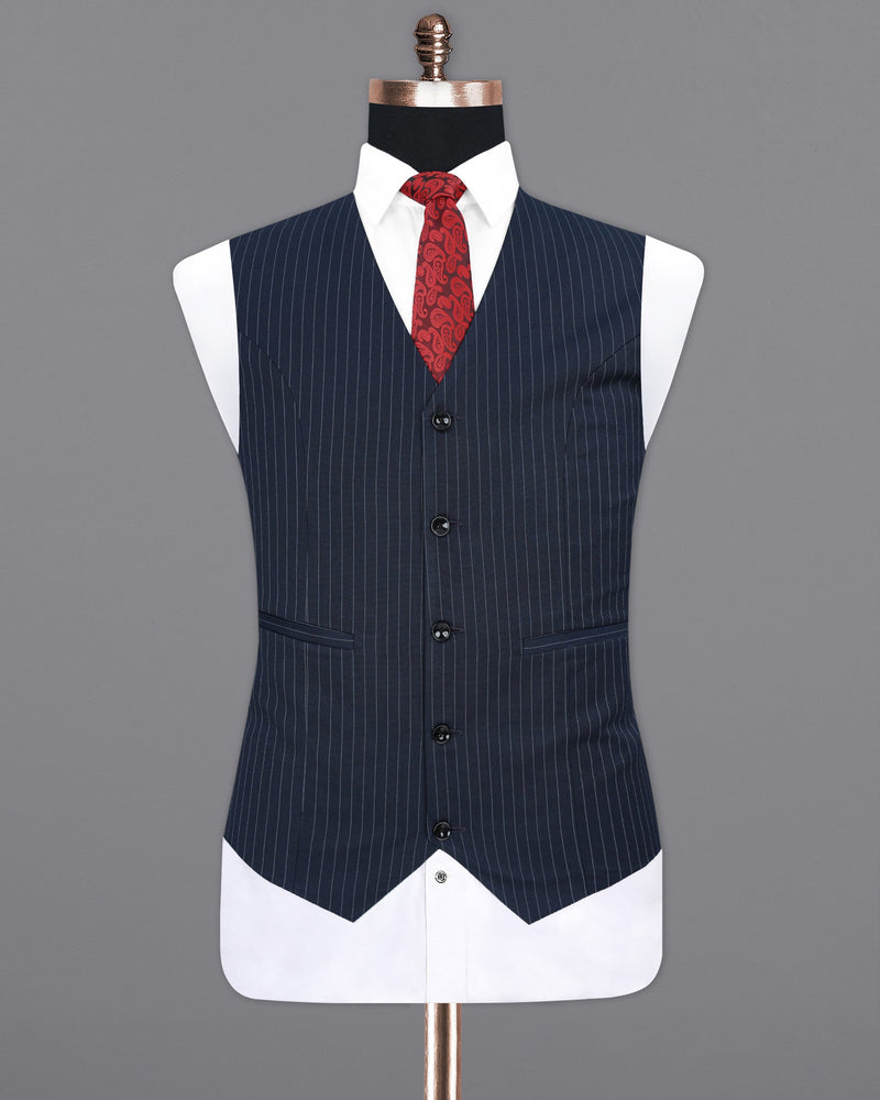 Midnight Mirage Navy Blue Striped Waistcoat V1944-36, V1944-38, V1944-40, V1944-42, V1944-44, V1944-46, V1944-48, V1944-50, V1944-52, V1944-54, V1944-56, V1944-58, V1944-60