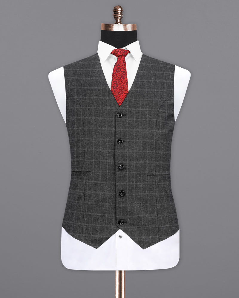 Dune Gray Plaid Waistcoat