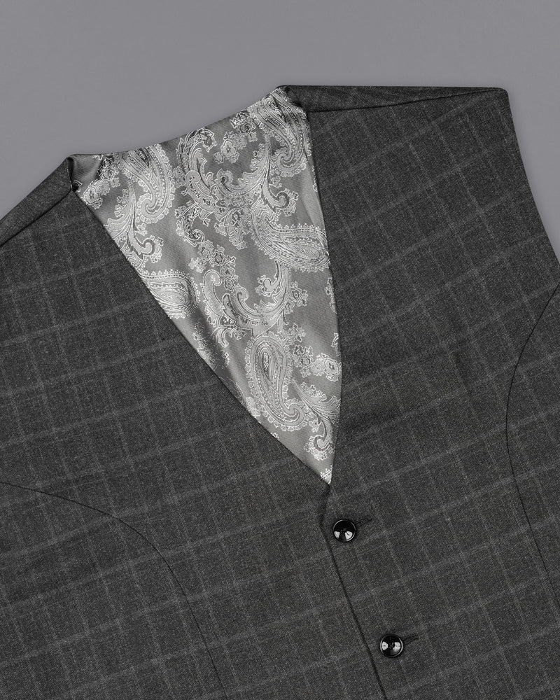 Dune Gray Plaid Waistcoat