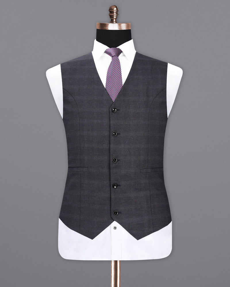 Tuatara Gray Plaid Waistcoat