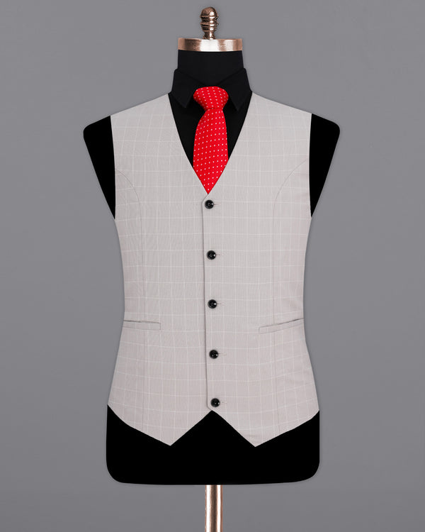 Martini Gray Checkered Waistcoat