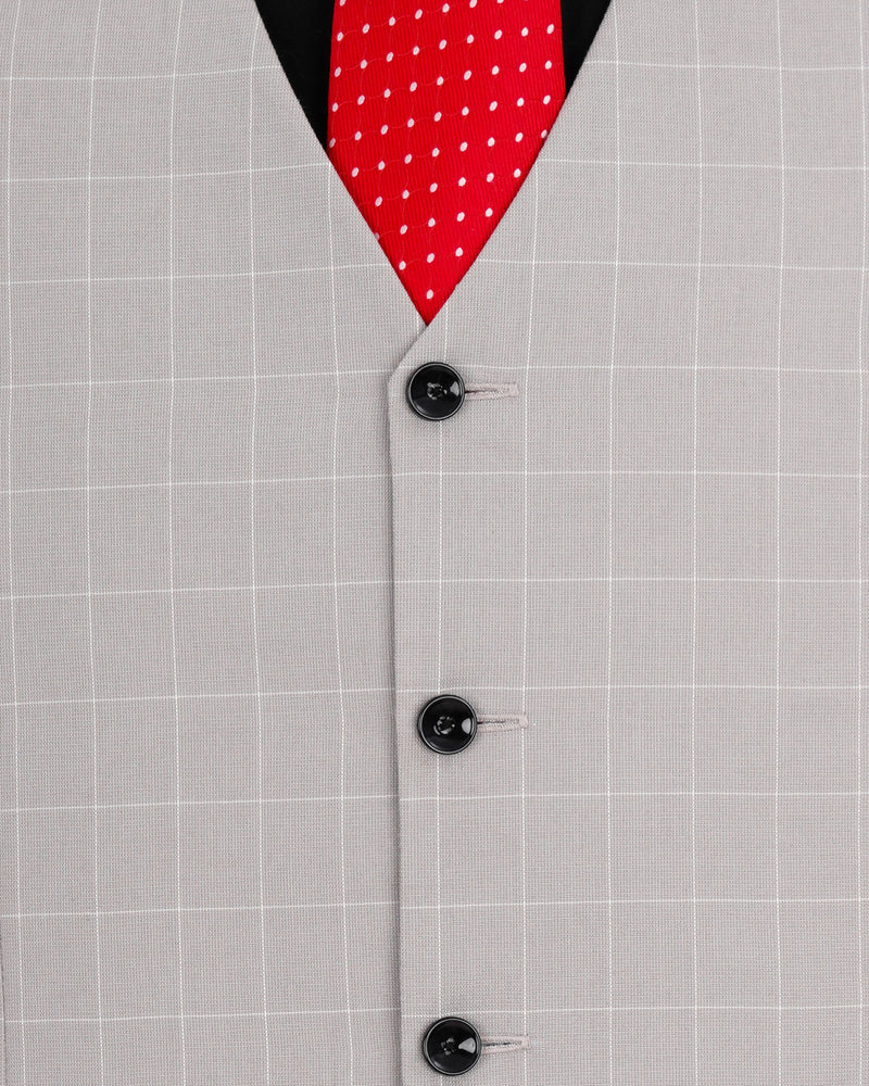 Martini Gray Checkered Waistcoat