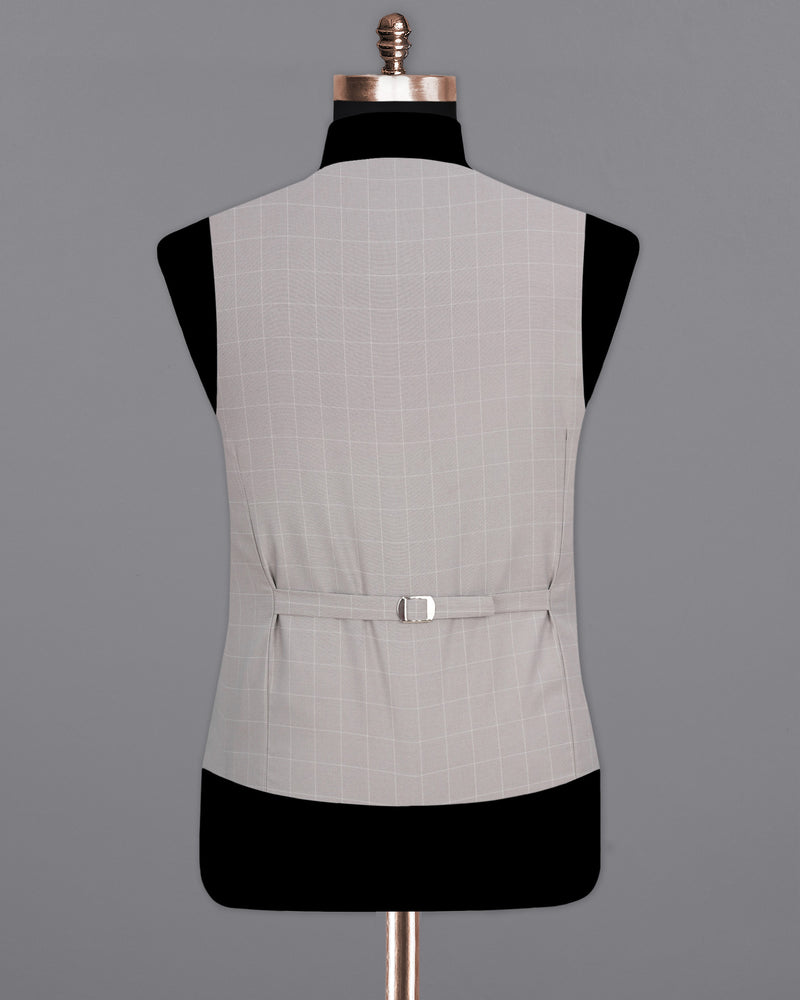 Martini Gray Checkered Waistcoat