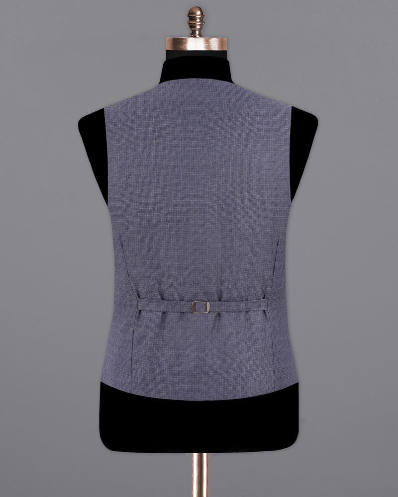 Gun Powder Blue Textured Waistcoat