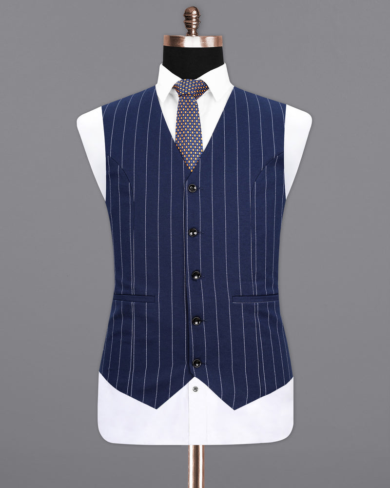 Zodiac Blue Striped Waistcoat