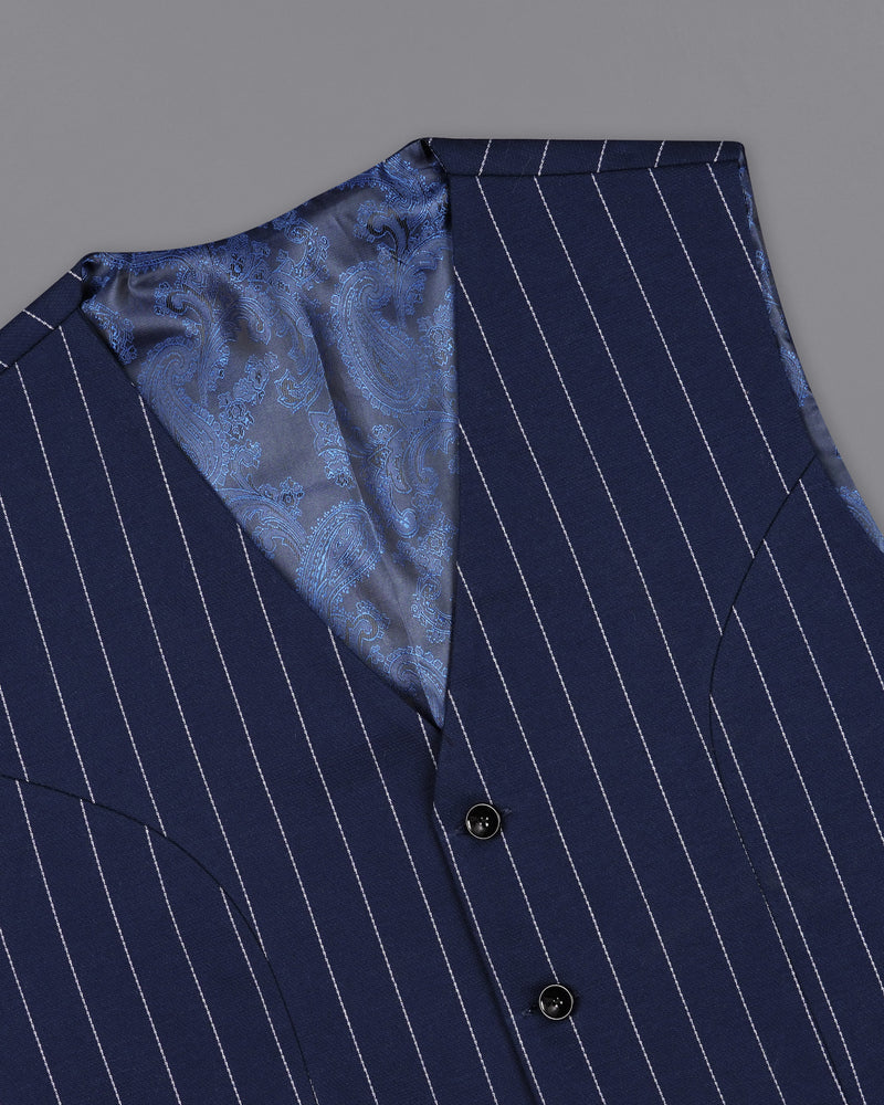 Zodiac Blue Striped Waistcoat