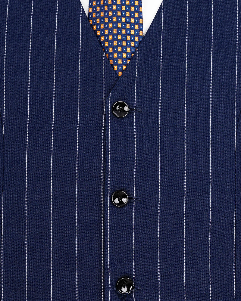 Zodiac Blue Striped Waistcoat