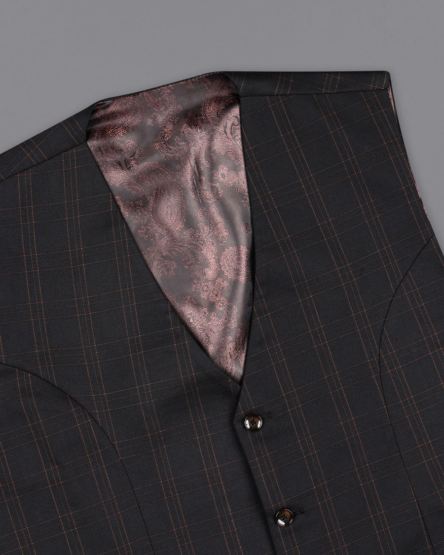 Jaguar Black Plaid Waistcoat V1995-36, V1995-38, V1995-40, V1995-42, V1995-44, V1995-46, V1995-48, V1995-50, V1995-52, V1995-54, V1995-56, V1995-58, V1995-60