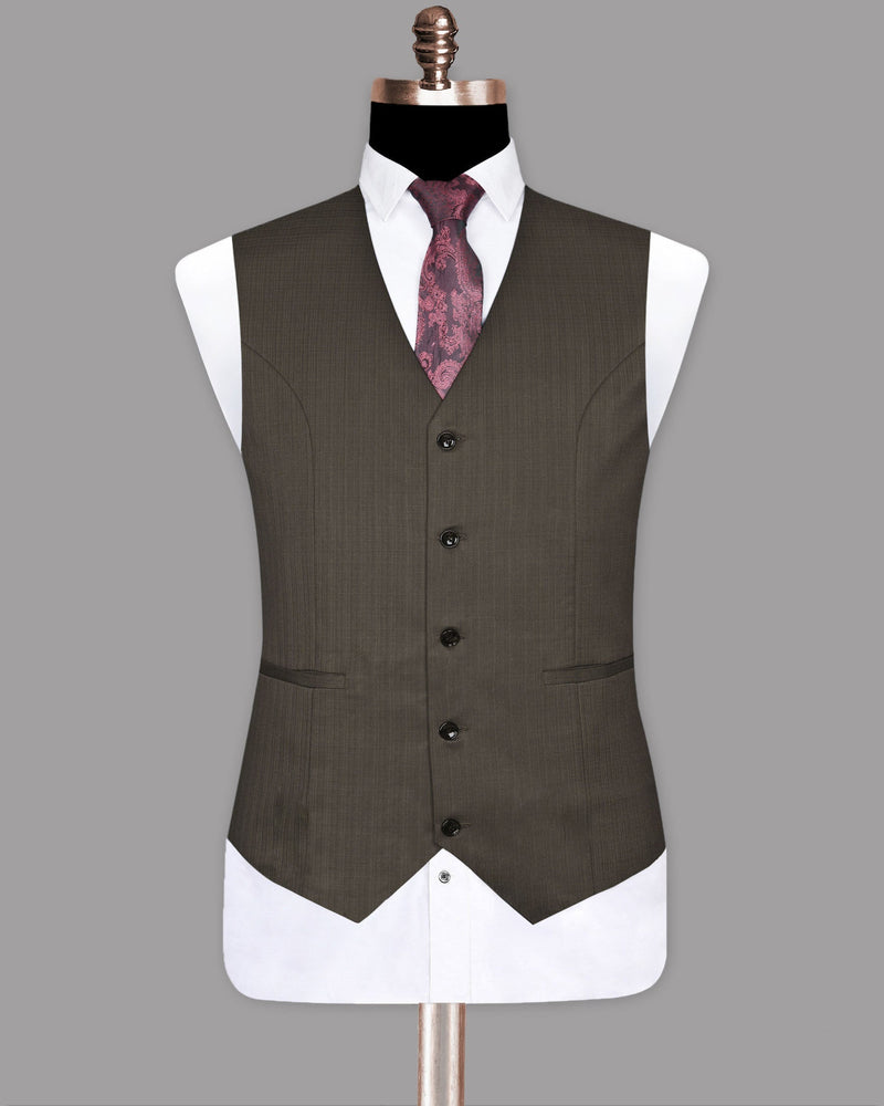 Cedar Brown Wool Blend  Waistcoat V201-36, V201-38, V201-40, V201-42, V201-44, V201-46, V201-48, V201-50, V201-52, V201-54, V201-56, V201-58, V201-60