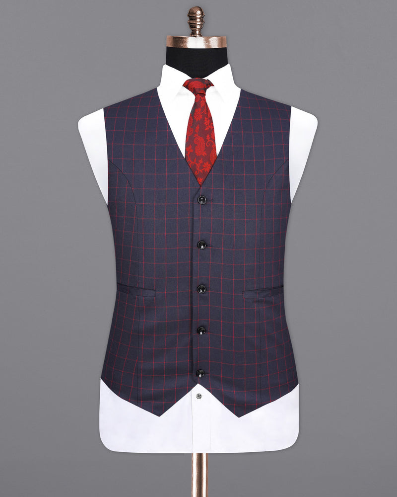 Charcoal Navy Blue Waistcoat V2027-36, V2027-38, V2027-40, V2027-42, V2027-44, V2027-46, V2027-48, V2027-50, V2027-52, V2027-54, V2027-56, V2027-58, V2027-60