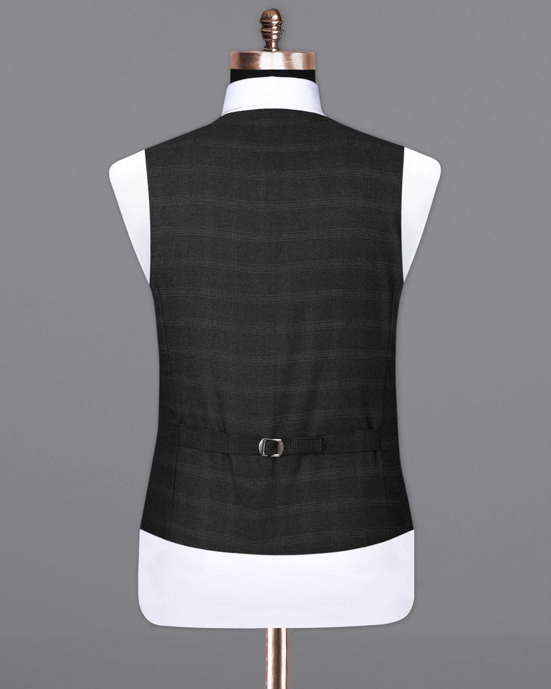 Thunder Black Plaid Waistcoat V2050-36, V2050-38, V2050-40, V2050-42, V2050-44, V2050-46, V2050-48, V2050-50, V2050-52, V2050-54, V2050-56, V2050-58, V2050-60