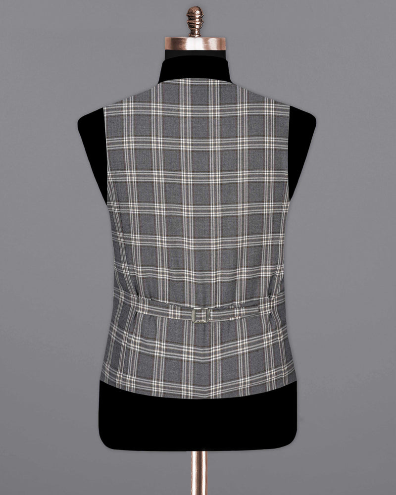 Smoky Gray Plaid Waistcoat V2058-36, V2058-38, V2058-40, V2058-42, V2058-44, V2058-46, V2058-48, V2058-50, V2058-52, V2058-54, V2058-56, V2058-58, V2058-60