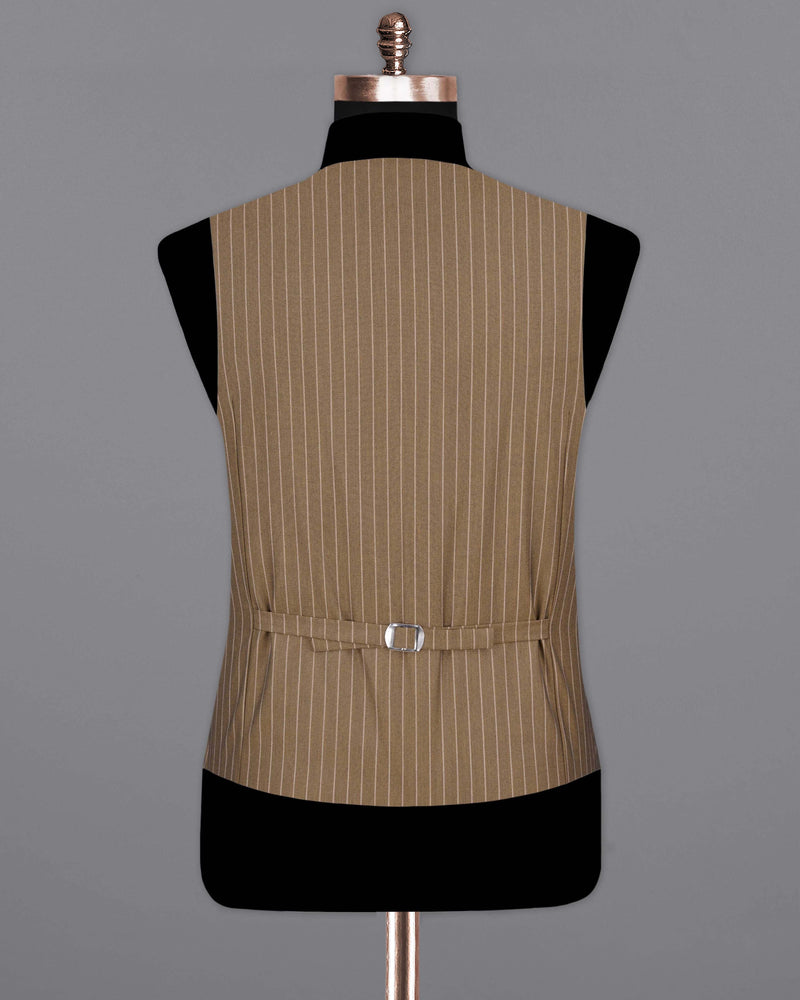 Mocha Brown Striped Waistcoat V2064-36, V2064-38, V2064-40, V2064-42, V2064-44, V2064-46, V2064-48, V2064-50, V2064-52, V2064-54, V2064-56, V2064-58, V2064-60