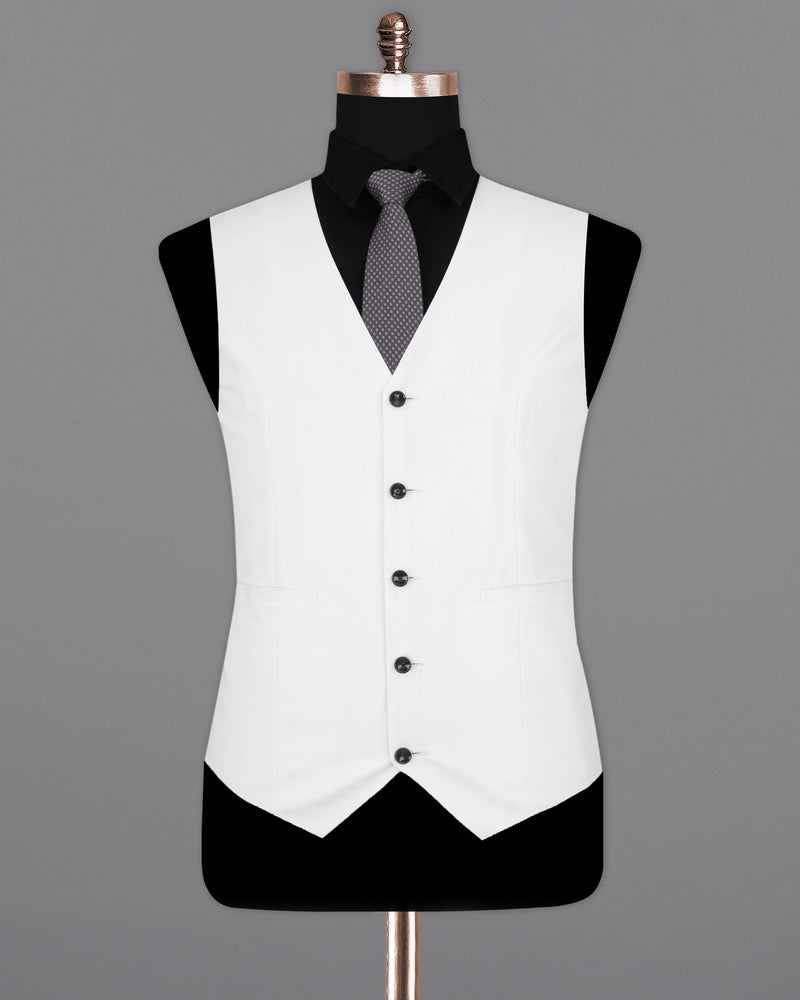 Bright White Premium Cotton Designer Waistcoat V2065-36, V2065-38, V2065-40, V2065-42, V2065-44, V2065-46, V2065-48, V2065-50, V2065-52, V2065-54, V2065-56, V2065-58, V2065-60