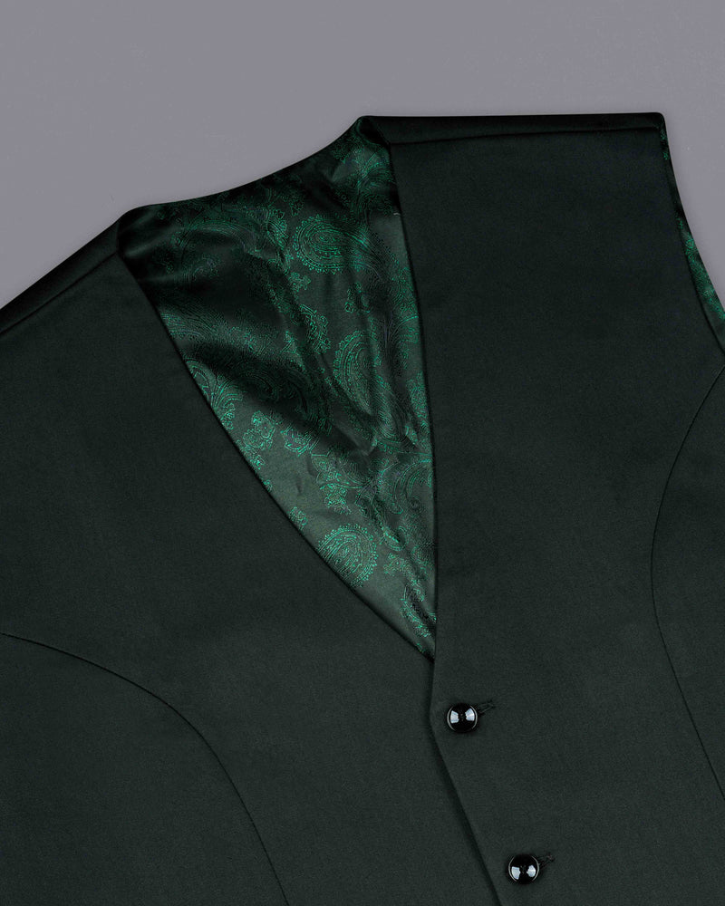 Zeus Dark Green Textured Waistcoat V2075-36, V2075-38, V2075-40, V2075-42, V2075-44, V2075-46, V2075-48, V2075-50, V2075-52, V2075-54, V2075-56, V2075-58, V2075-60