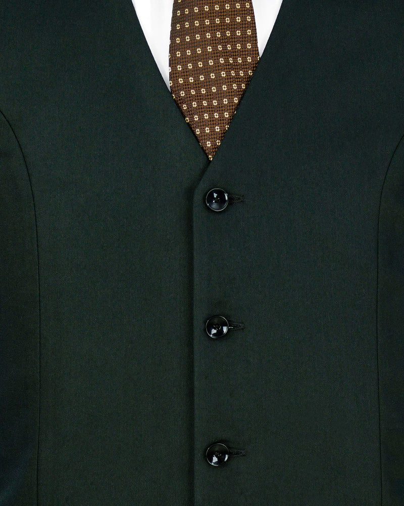 Zeus Dark Green Textured Waistcoat V2075-36, V2075-38, V2075-40, V2075-42, V2075-44, V2075-46, V2075-48, V2075-50, V2075-52, V2075-54, V2075-56, V2075-58, V2075-60