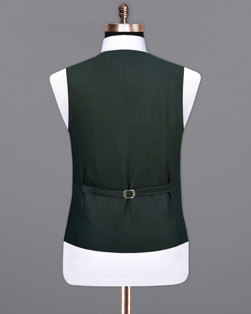 Zeus Dark Green Textured Waistcoat V2075-36, V2075-38, V2075-40, V2075-42, V2075-44, V2075-46, V2075-48, V2075-50, V2075-52, V2075-54, V2075-56, V2075-58, V2075-60