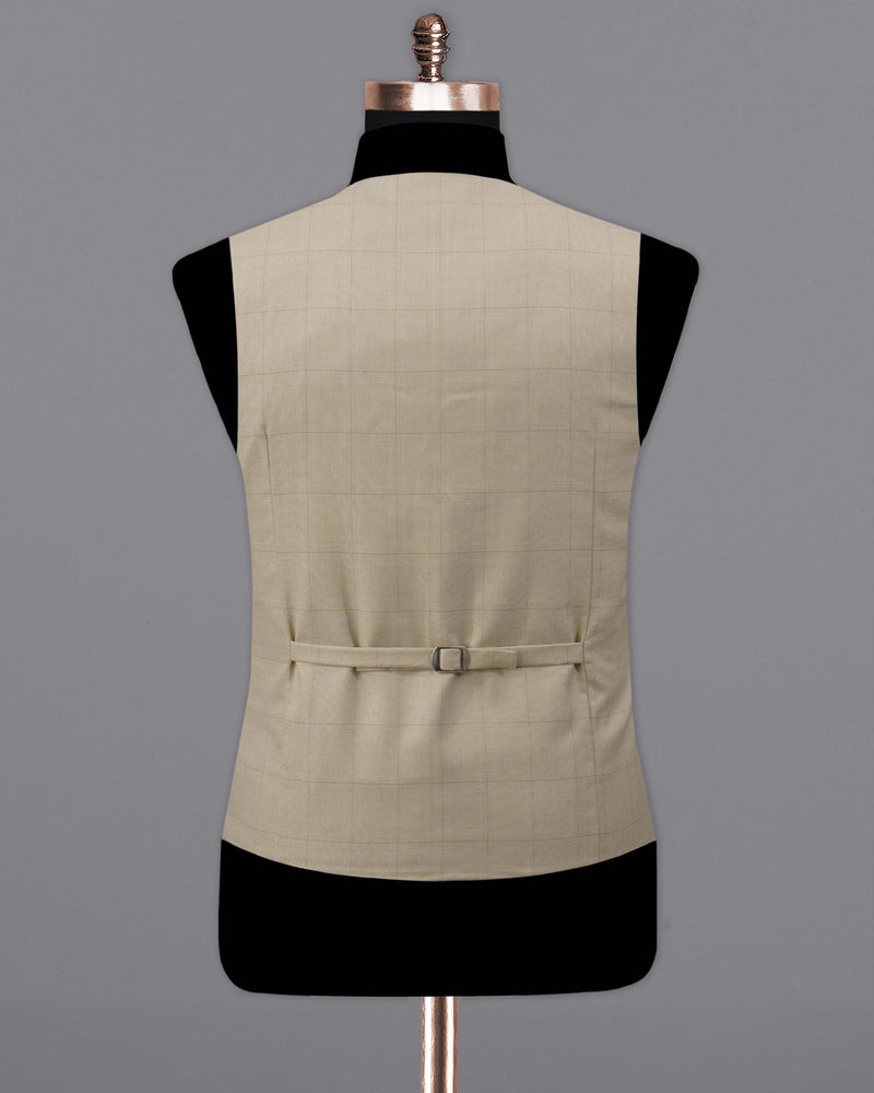 Bronco Cream Windowpane Sports Waistcoat V2085-36, V2085-38, V2085-40, V2085-42, V2085-44, V2085-46, V2085-48, V2085-50, V2085-52, V2085-54, V2085-56, V2085-58, V2085-60